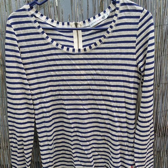 Collection by Jackpot Striped Long Sleeve Top Lightweight Navy/Off Wh. - XS - Picture 2 of 12